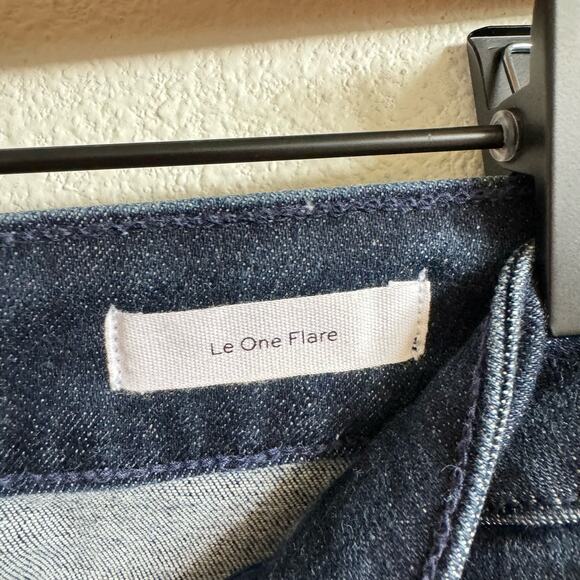 Frame Dark Blue Denim Le One Flare High Rise Jeans Women's 2 NWT - Picture 4 of 6